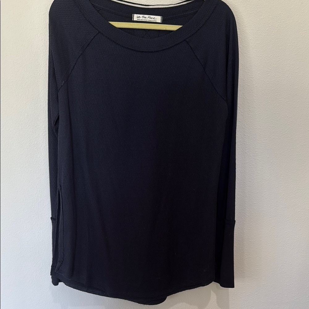 Black Long Sleeve Free People Tunic Style Top